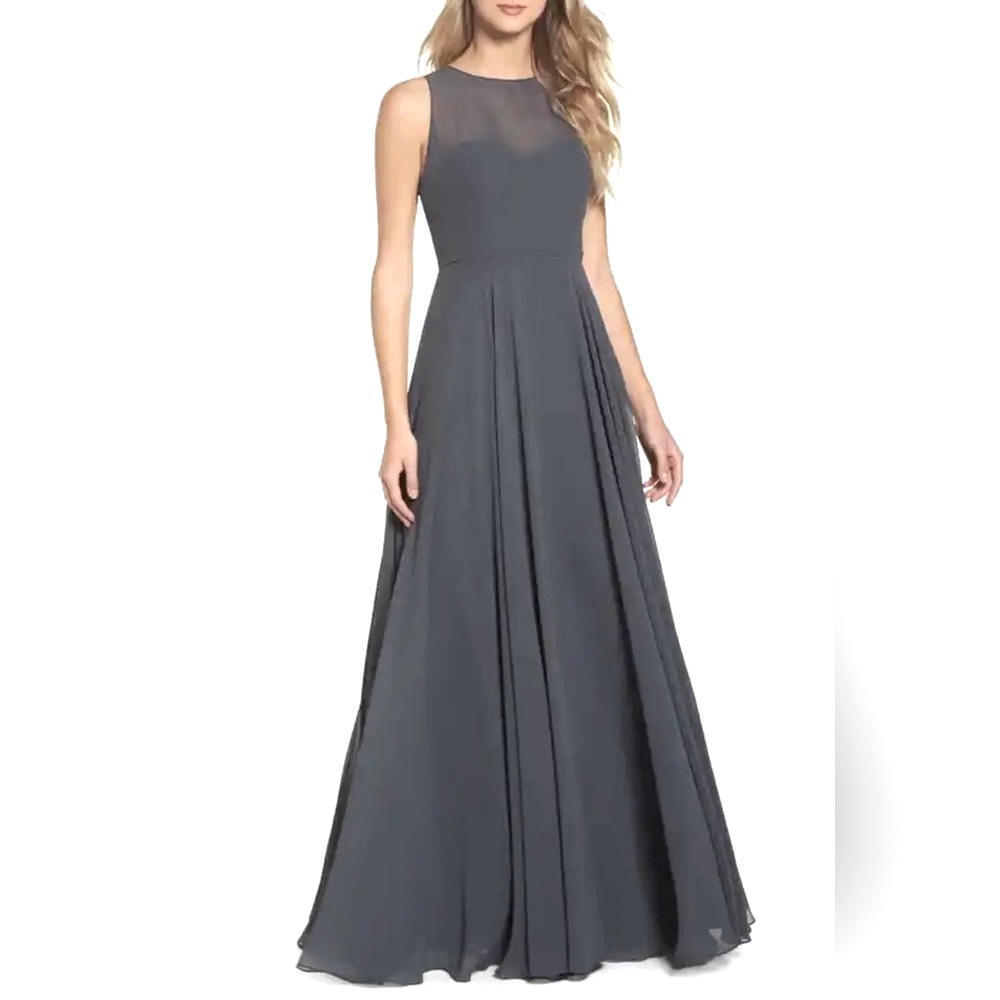🏷️CLEAR THE CLOSET SALE🏷️ NWT Jenny Yoo Elizabeth Luxe Chiffon Denmark Blue